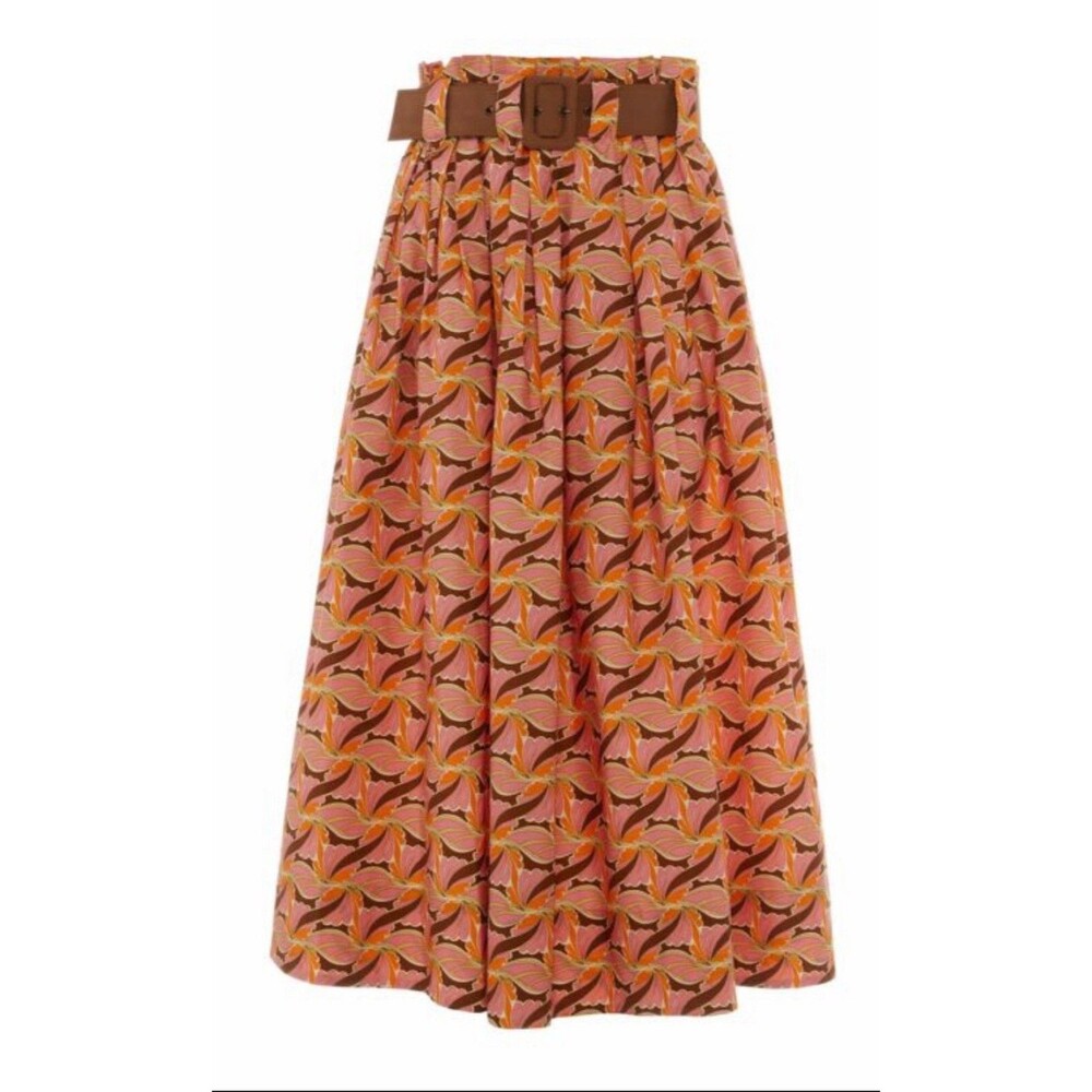 Anthropologie Devotion Twin Skirt Belted Pink Pleated Floral  Preppy Small New